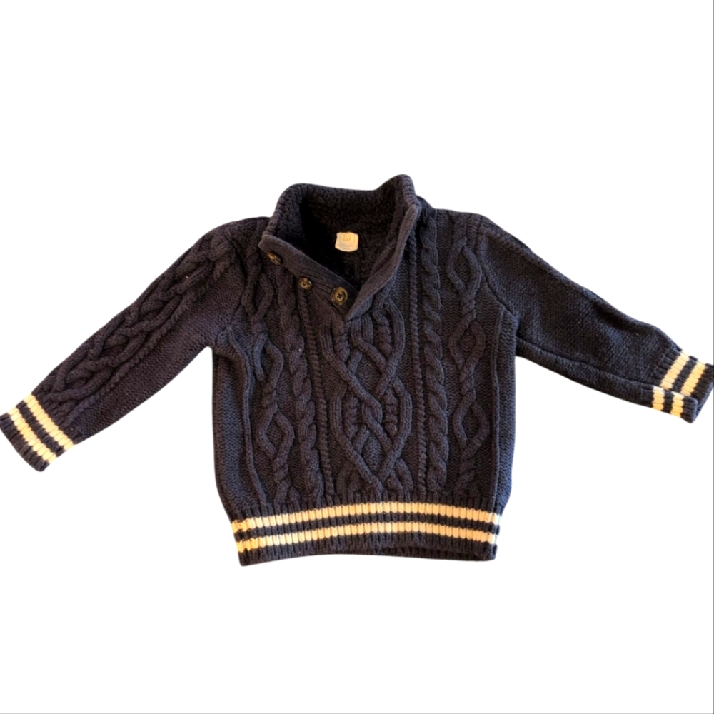 BABY GAP Navy And White Thick And Warm Pull Over Sweater